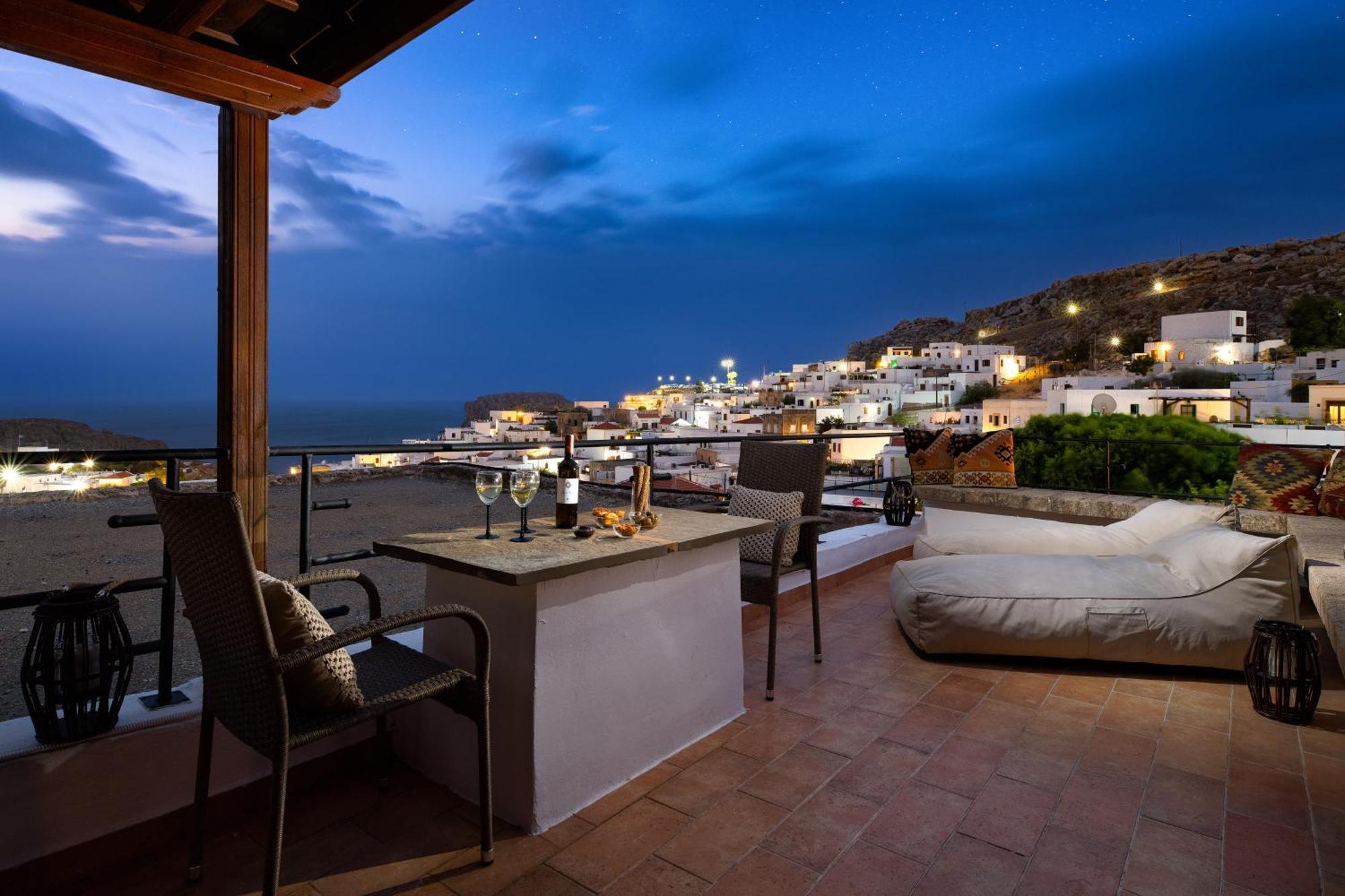 Villa Valasia Lindos With Acropolis View Exterior foto
